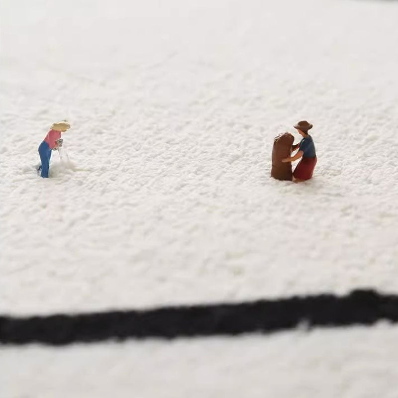 Close up view of soft faux cashmere pile surface of shaped fall Halloween rug