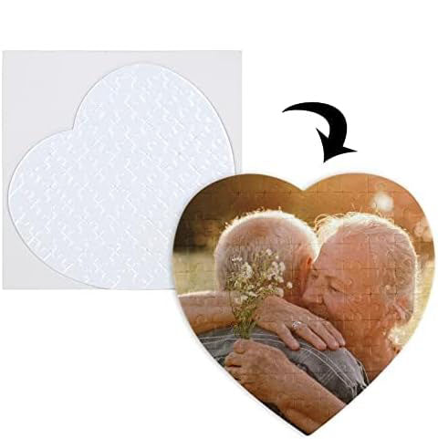 DIY custom heart photo puzzle creation process, turn family memorial photo into heart shaped jigsaw puzzle sentimental gift preview