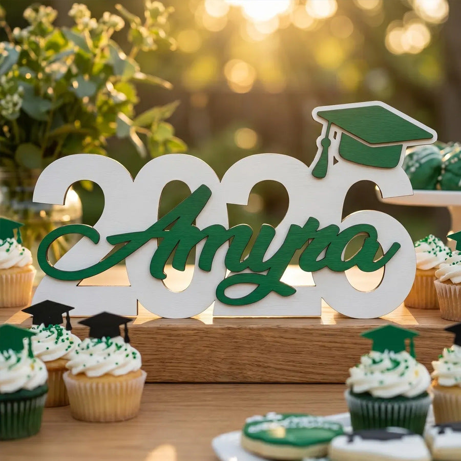 Personalized Graduation Wooden Sign Custom Name& Year Photo Prop