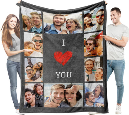 Custom Blankets with Photos Text Personalized Blanket Soft Flannel
