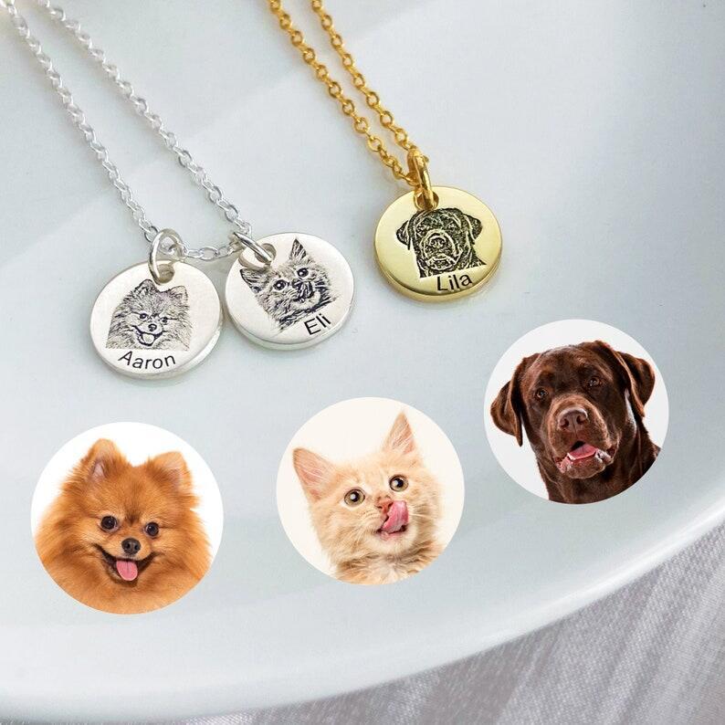 Round Disc Pet Photo Necklace