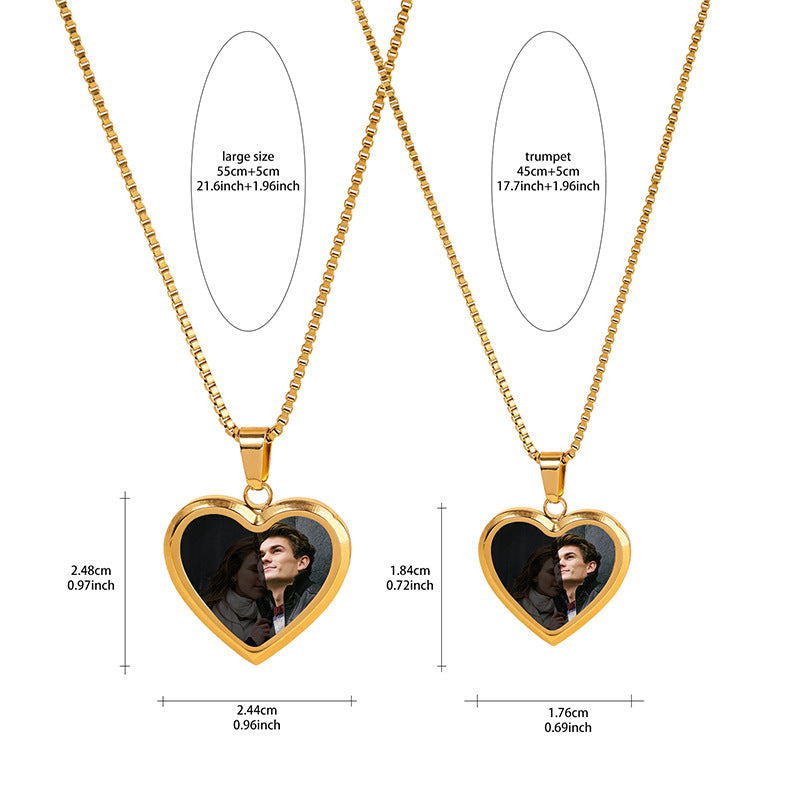 Heart Photo Color Change Necklace