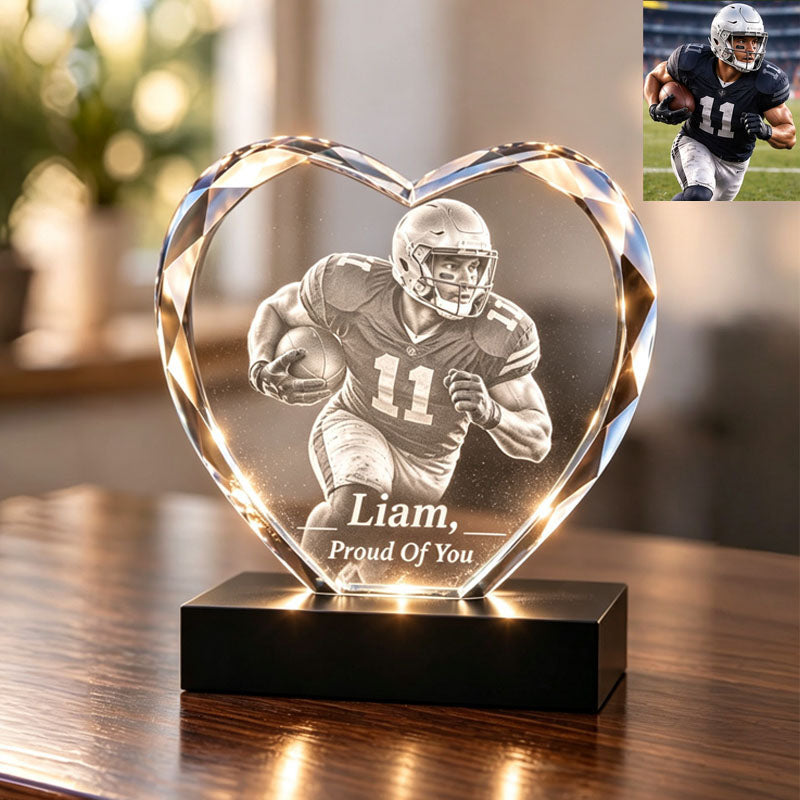 Personalized 3D Engraved Heart Crystal Photo Frame