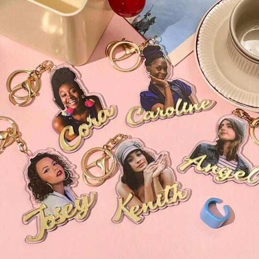 Custom Photo Acrylic Keychain, Personalized Picture Portrait Keyring
