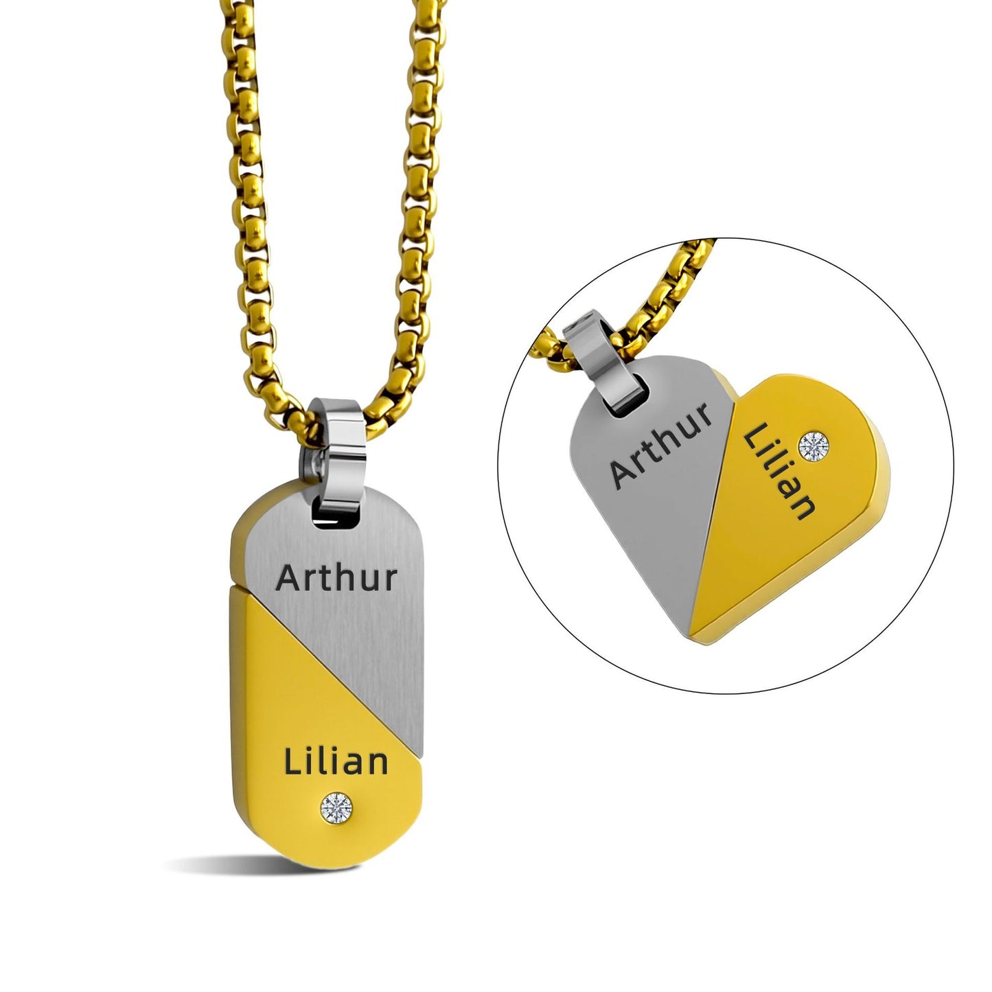 360-degree Rotatable Heart Shape Necklace