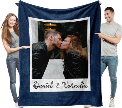 Custom Blankets with Photos Text Personalized Blanket Soft Flannel