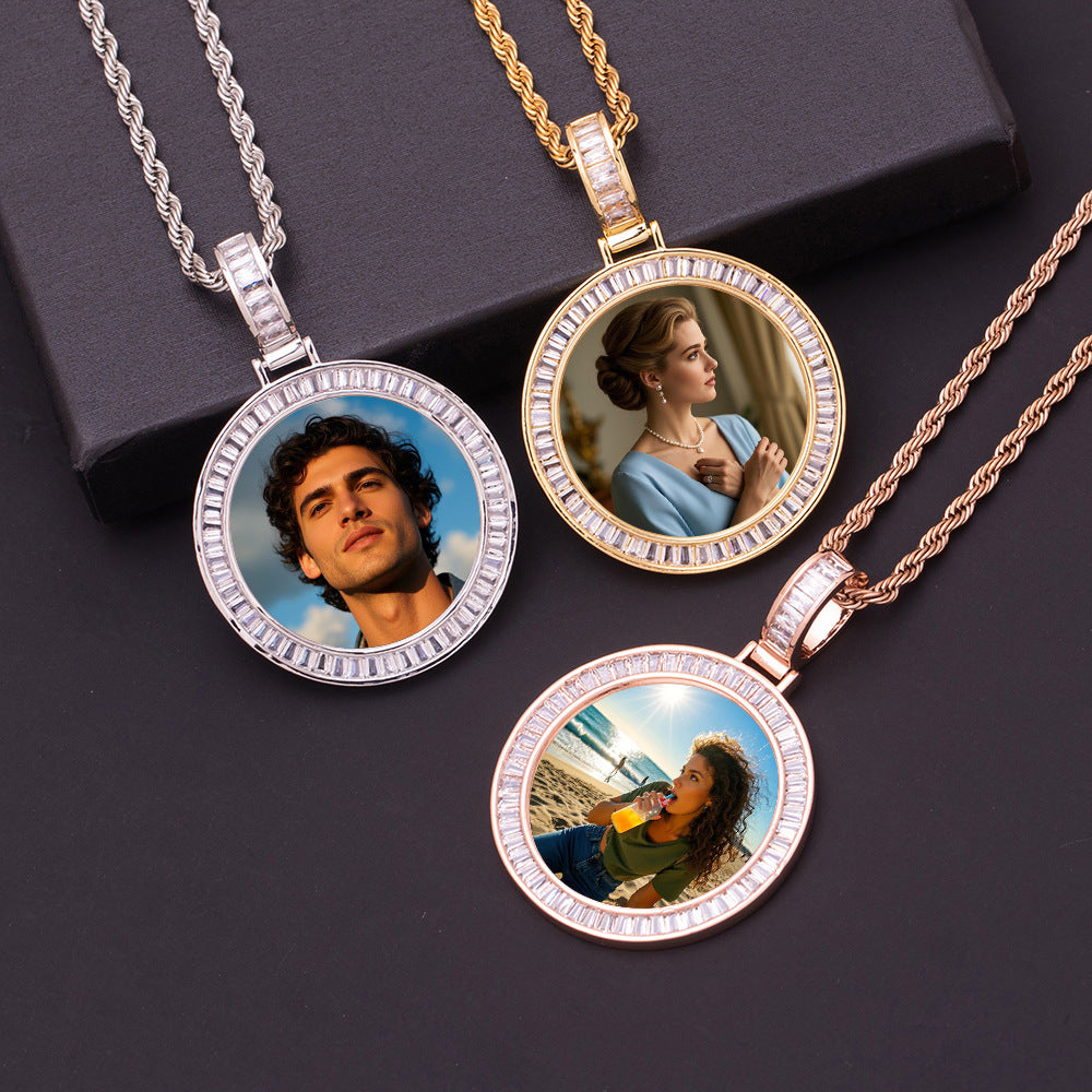 38MM Circle Photo Necklace