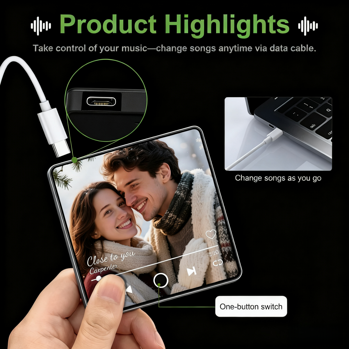 Custom Music Fridge Magnet with Photo