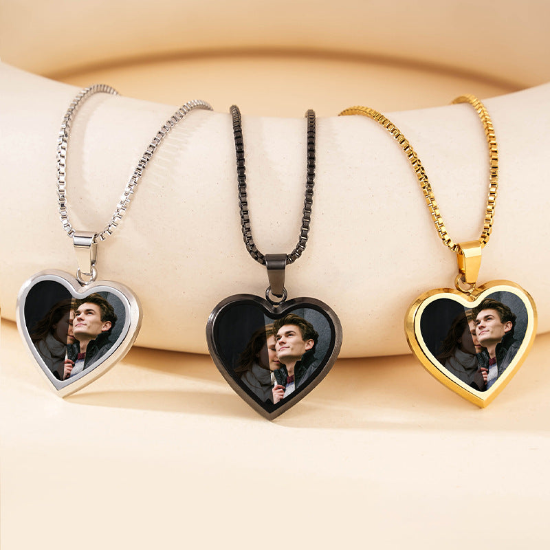 Heart Photo Color Change Necklace
