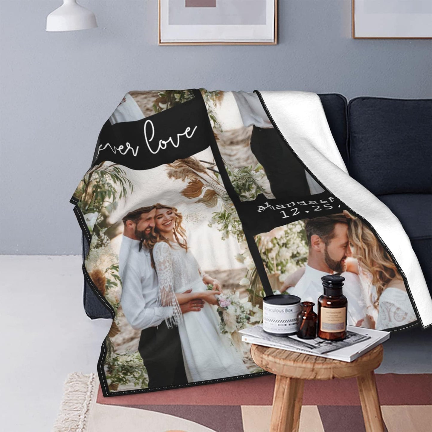 Custom Blankets with Photos Text Personalized Blanket Soft Flannel