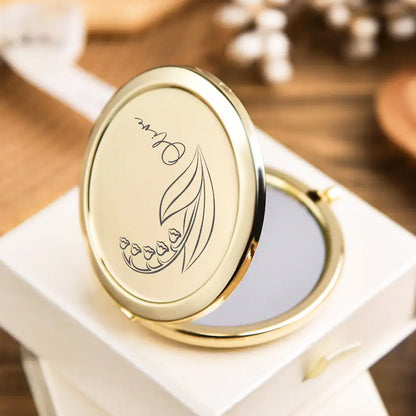 Personalized Compact Mirror with Engraving Custom Makeup Mirror Foldable Pocket Mirror