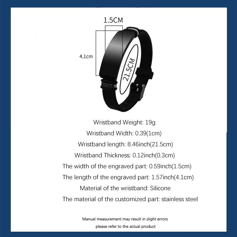 Silicone & Stainless Steel Wristband