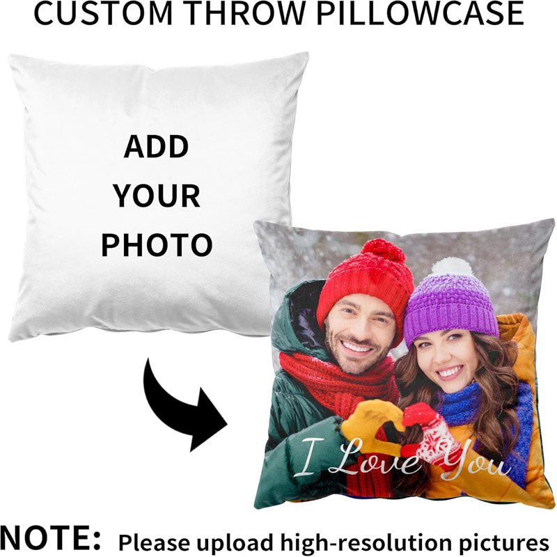 Custom Pillow with Picture & Text, Two-Sides Velvet（Optional Pillow Insert)