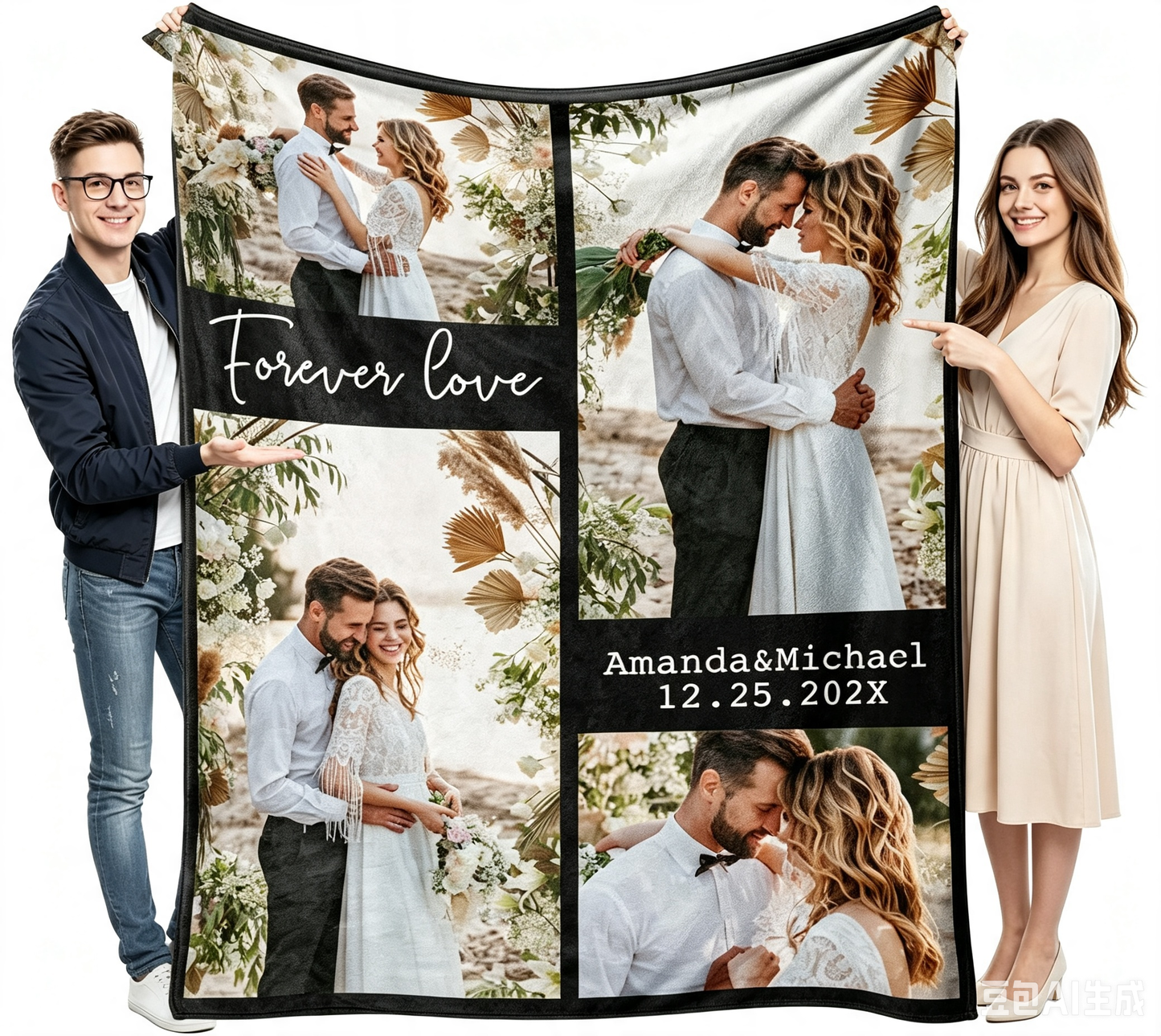 Custom Blankets with Photos Text Personalized Blanket Soft Flannel