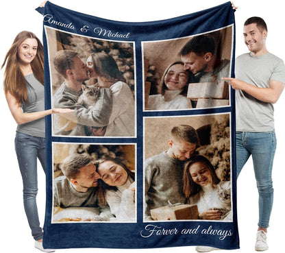 Custom Blankets with Photos Text Personalized Blanket Soft Flannel