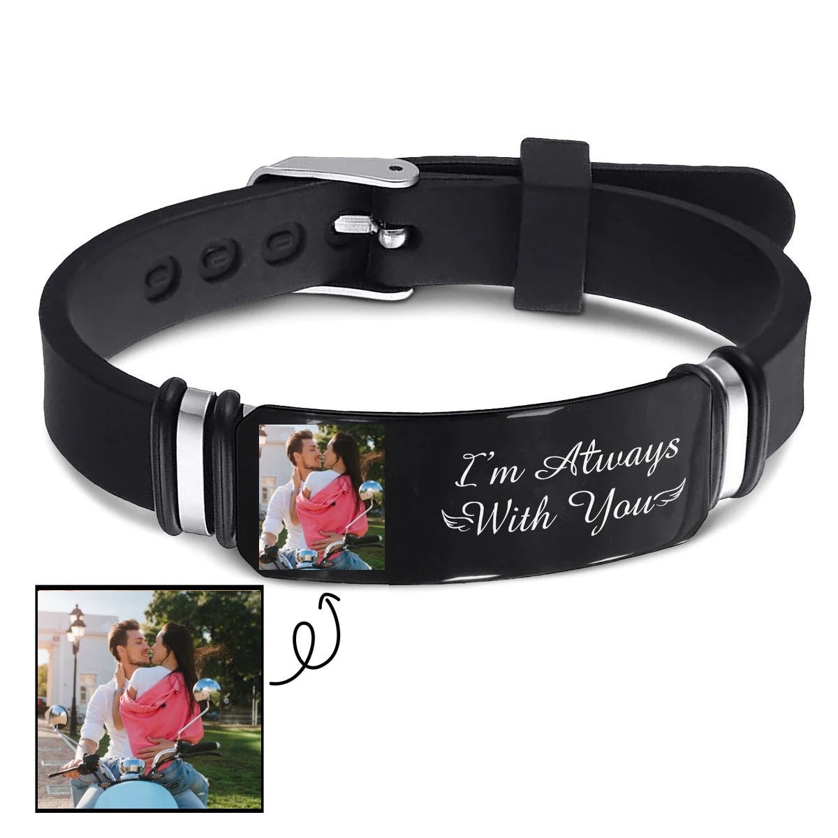 Silicone & Stainless Steel Wristband