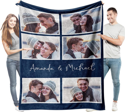 Custom Blankets with Photos Text Personalized Blanket Soft Flannel