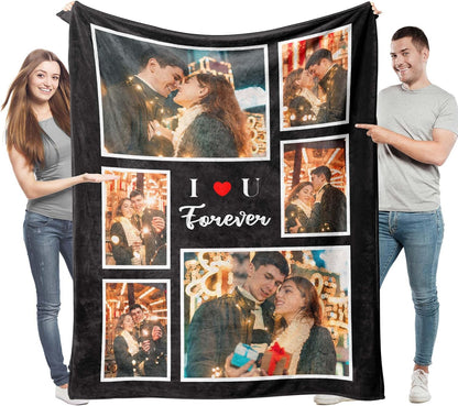 Custom Blankets with Photos Text Personalized Blanket Soft Flannel