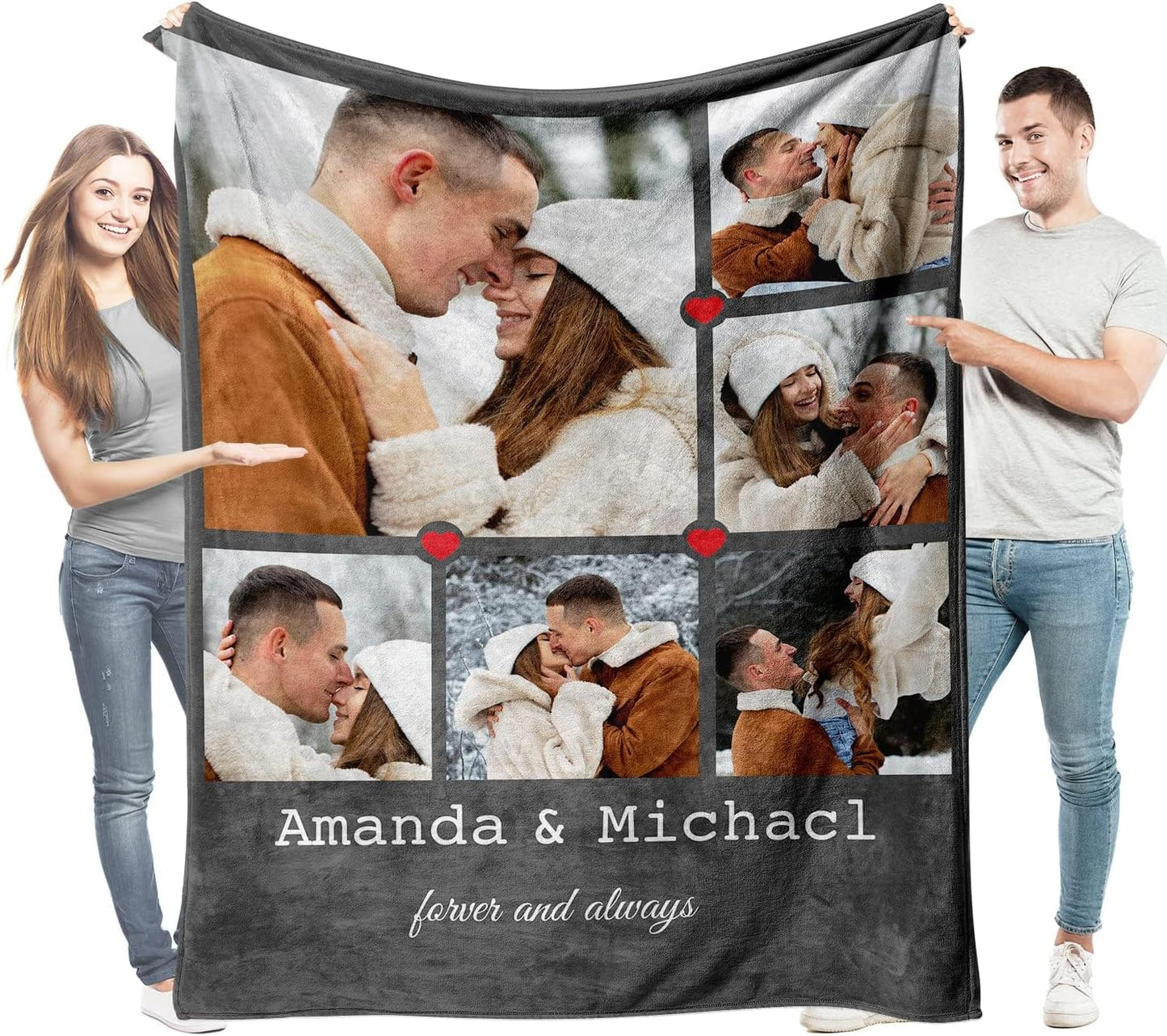 Custom Blankets with Photos Text Personalized Blanket Soft Flannel