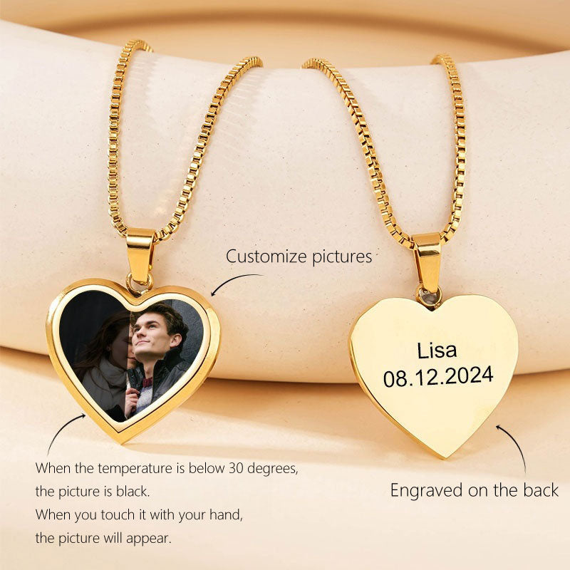 Heart Photo Color Change Necklace