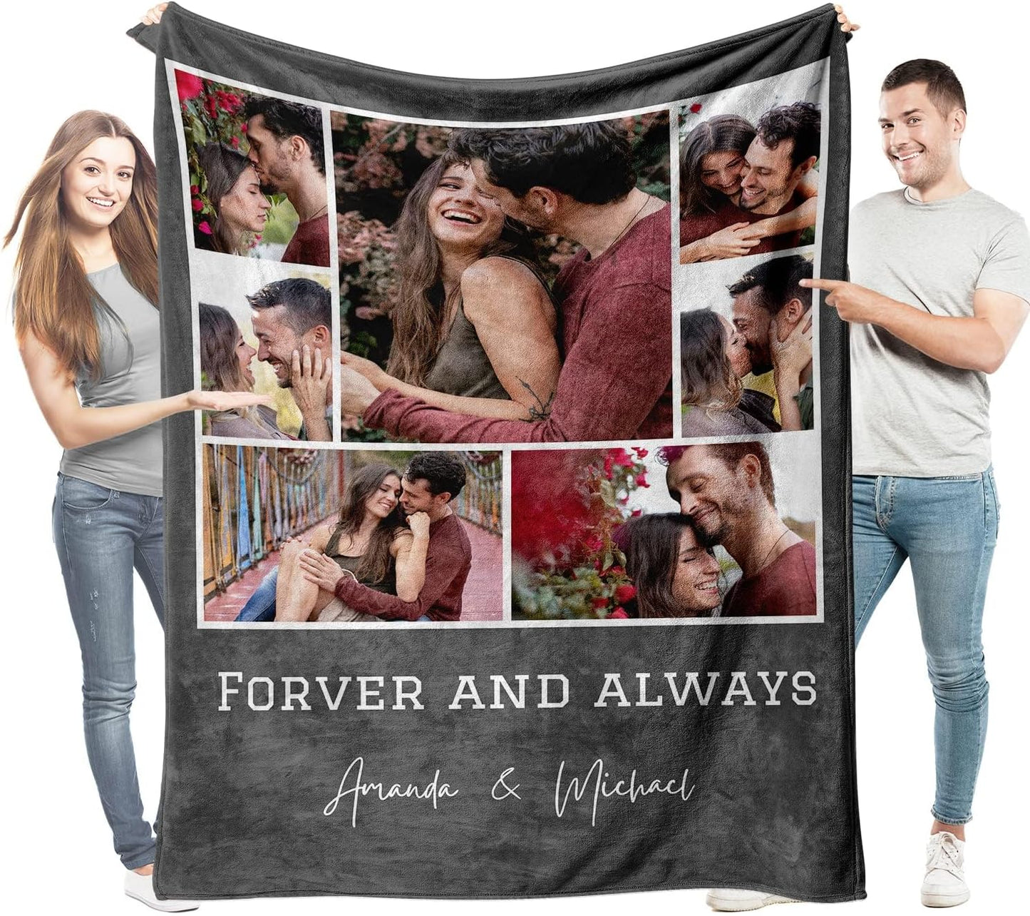 Custom Blankets with Photos Text Personalized Blanket Soft Flannel