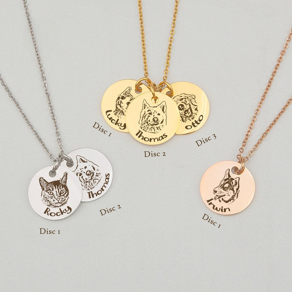 Round Disc Pet Photo Necklace