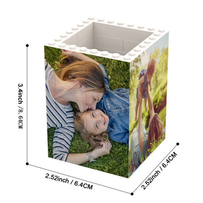 Personalized Building Brick Block Puzzle Photo Pencil Pot Custom Pen Holder