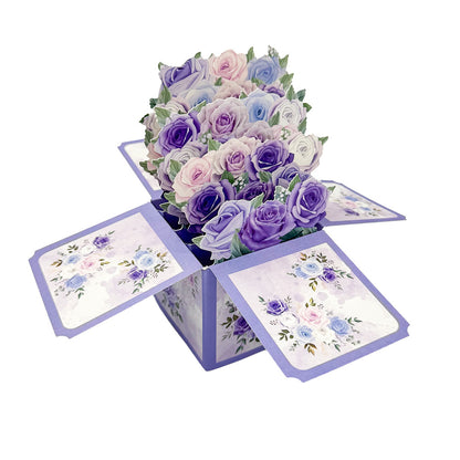 3D Flower Pop Up Box Card, Floral Explosion Box Greeting Card with Envelope