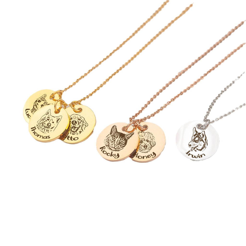 Round Disc Pet Photo Necklace