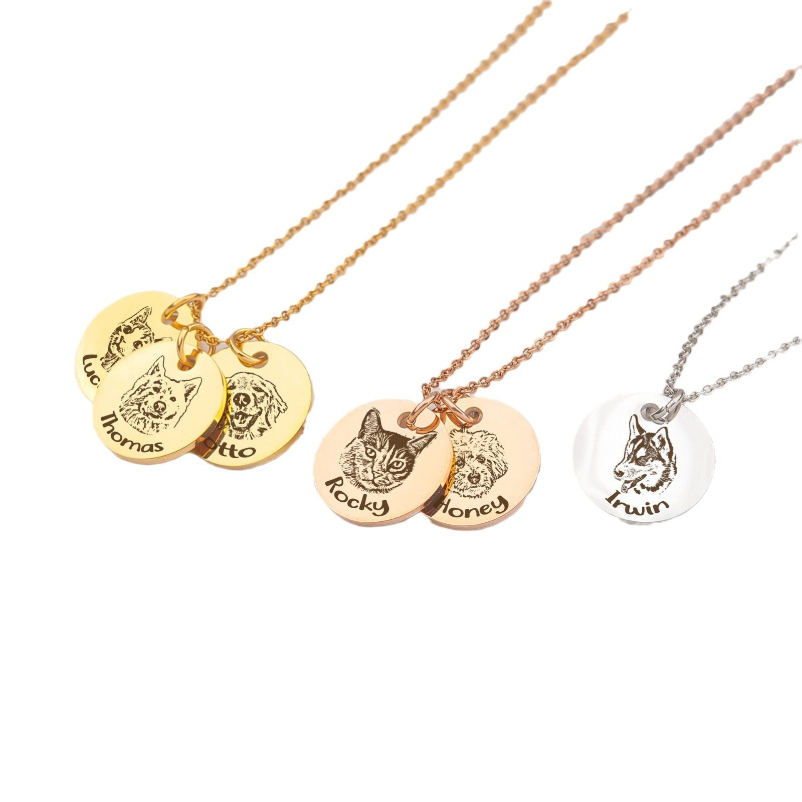 Round Disc Pet Photo Necklace