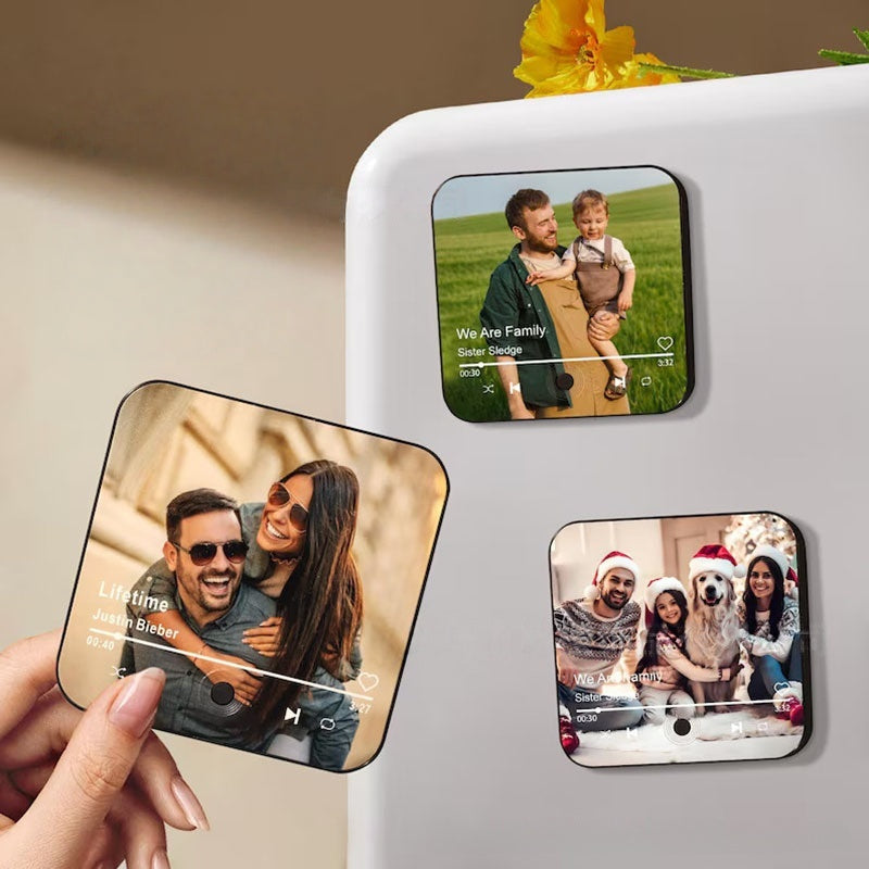 Custom Music Fridge Magnet with Photo