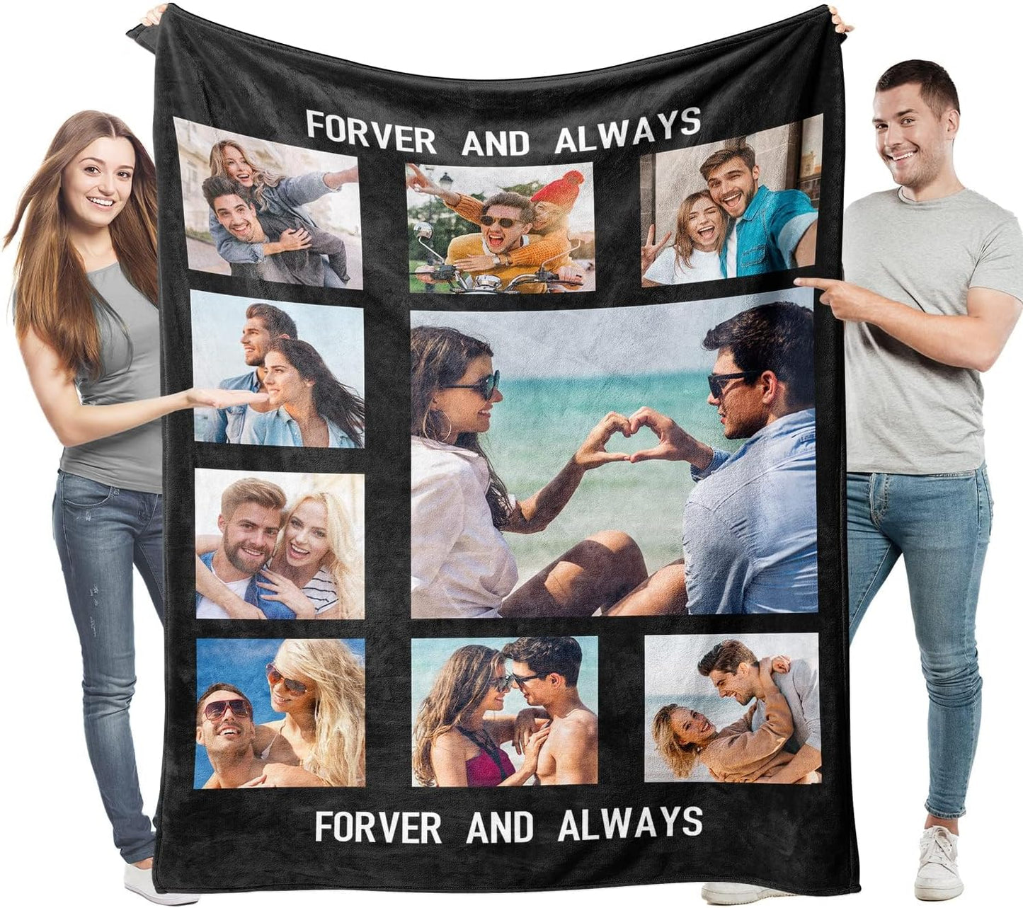 Custom Blankets with Photos Text Personalized Blanket Soft Flannel