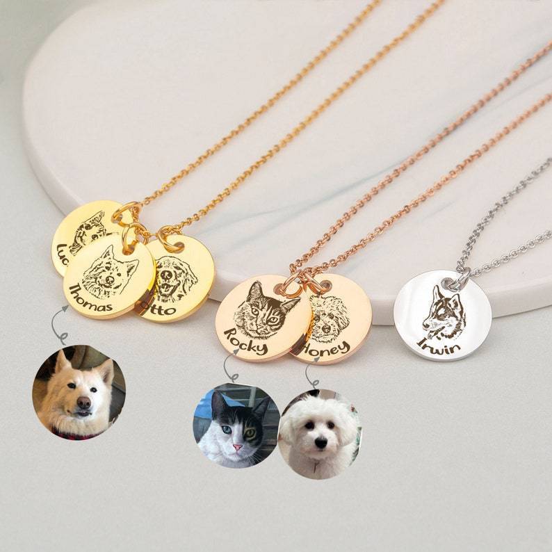 Round Disc Pet Photo Necklace