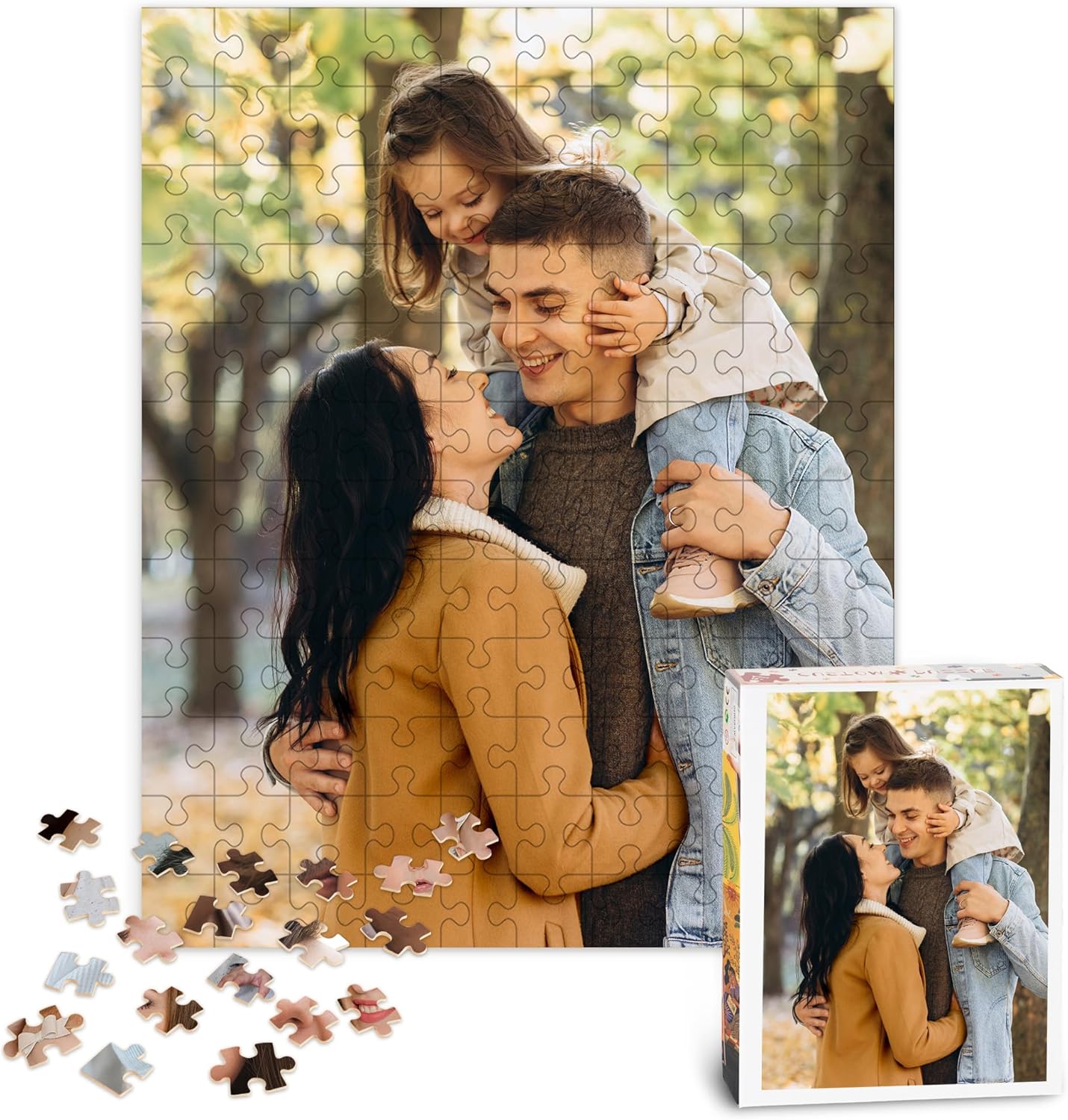 Custom romantic couple portrait photo jigsaw puzzle, personalized picture keepsake puzzle for anniversary valentines day sentimental gift for lovers