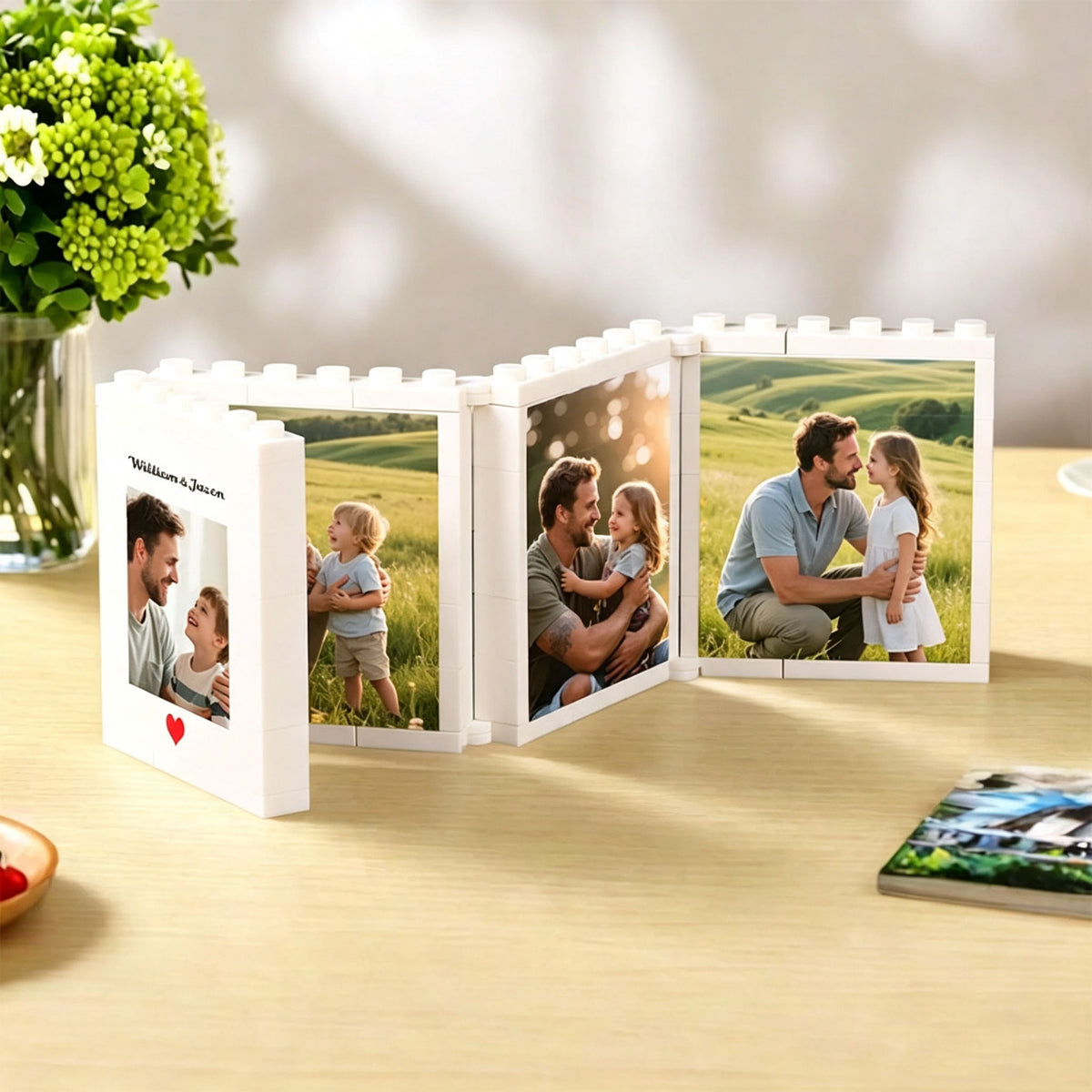 Foldable Custom Family Moments Brick Photo Frame