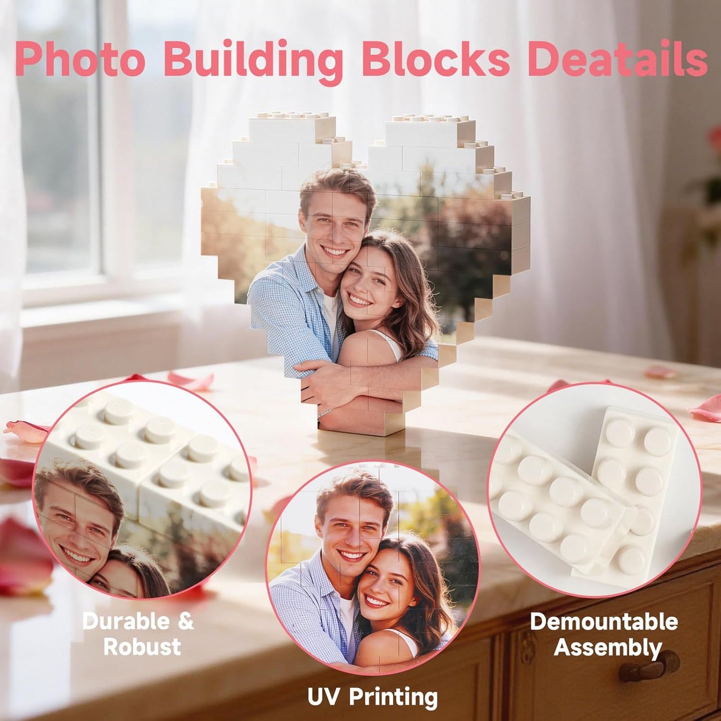 Heart Building Block Photo Frame Material