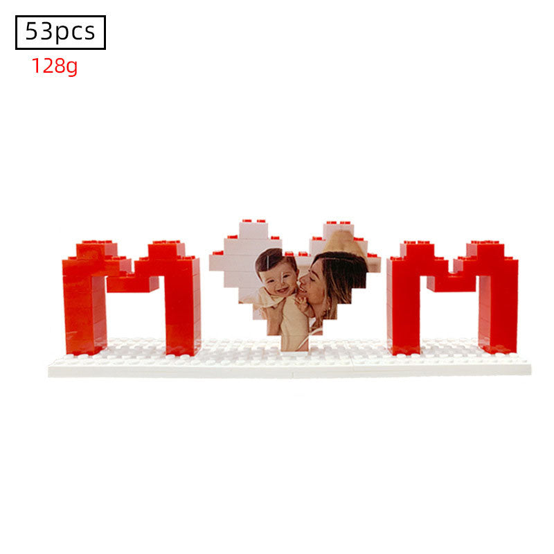 Red MOM Building Block Photo Frame 
