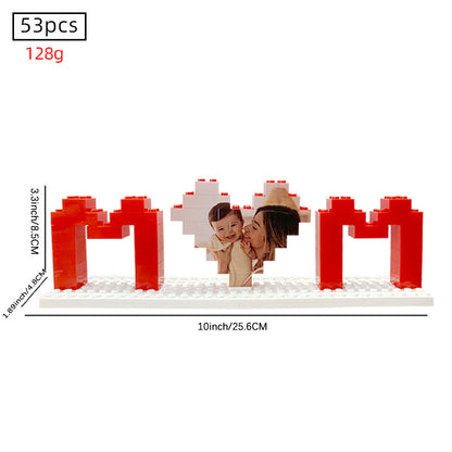MOM Letter Building Block Photo Frame