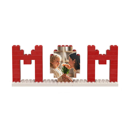 Custom MOM Letter Building Block Photo Frame Personalized Mother's Day Gift