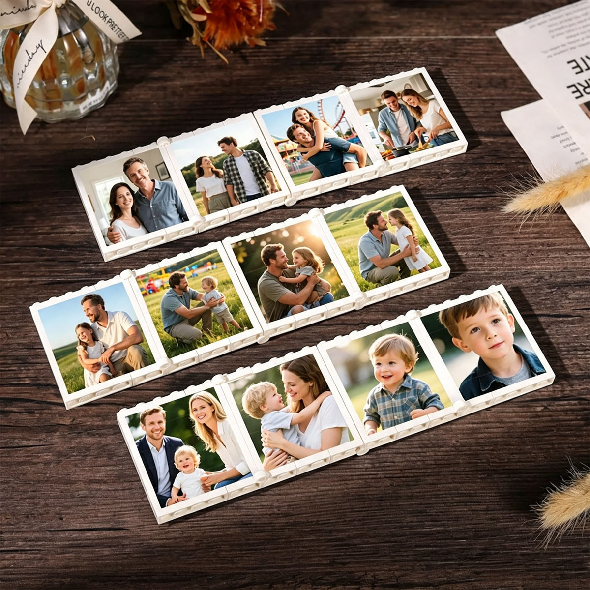 Horizontal Foldable Brick Photo Collage Keepsake