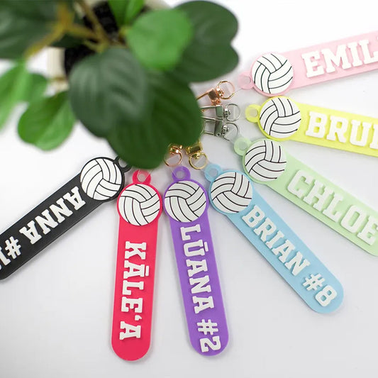 Custom Name Number Sports Silicone Key Tag