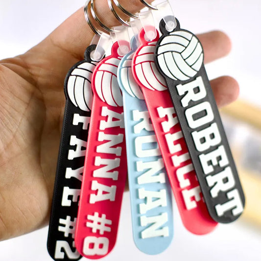 Custom Name & Jersey Number Sports Key Tag
