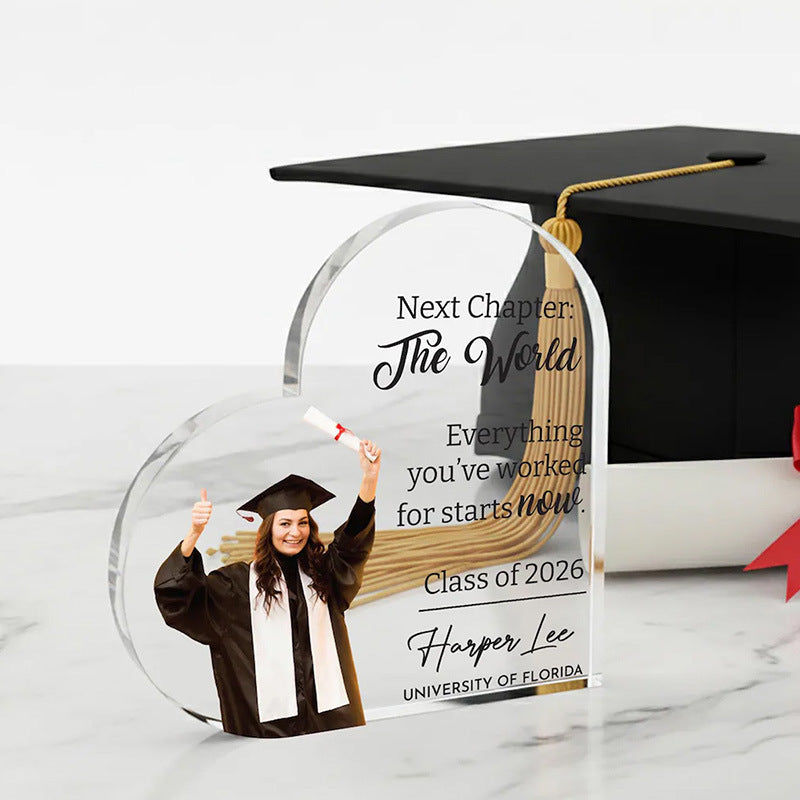 Custom Photo Name Class Year Graduate Keepsake Tabletop Decor Gift