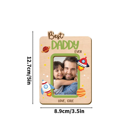 Best Daddy dinosaur cartoon wooden photo frame fridge magnet