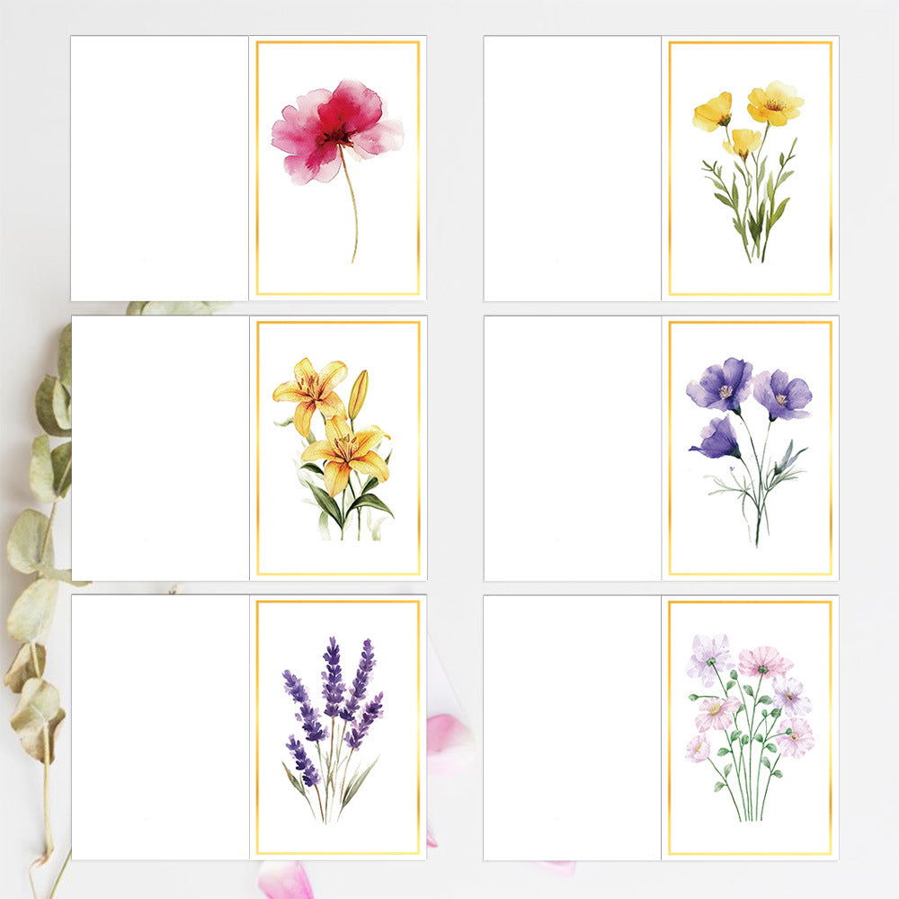 Blank inside watercolor wildflower greeting cards for personalized handwritten messages
