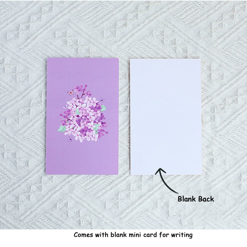 Blank writable mini note card, back blank for personal message