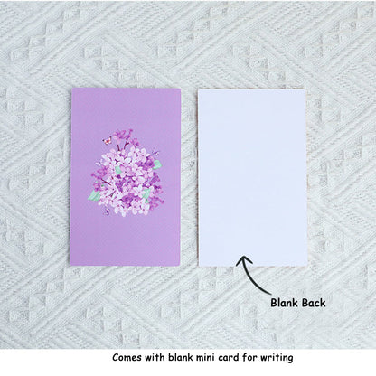 Blank writable mini note card, back blank for personal message