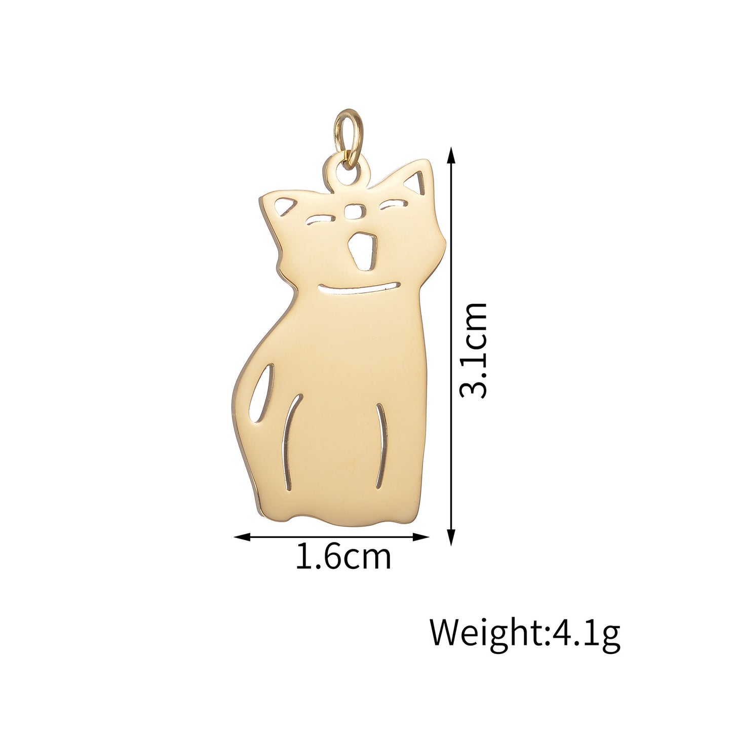 Gold bear silhouette charm size measurement custom pet pendant for family necklace