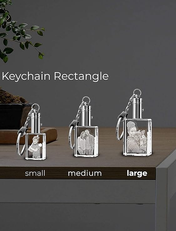 Multi Size Custom Photo Crystal Cube Urn Keychain Indoor Display Scene