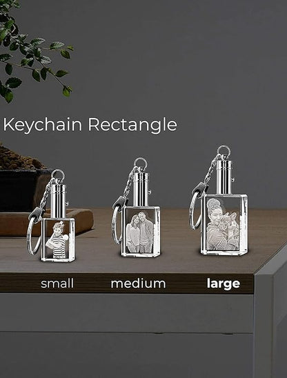 Multi Size Custom Photo Crystal Cube Urn Keychain Indoor Display Scene